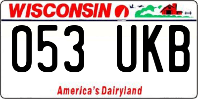 WI license plate 053UKB