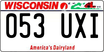 WI license plate 053UXI