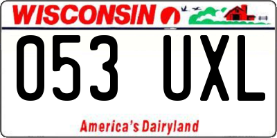 WI license plate 053UXL