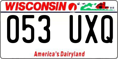 WI license plate 053UXQ
