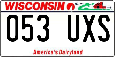 WI license plate 053UXS