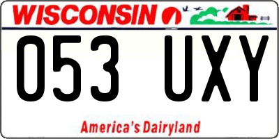 WI license plate 053UXY