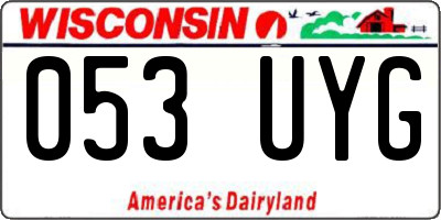 WI license plate 053UYG