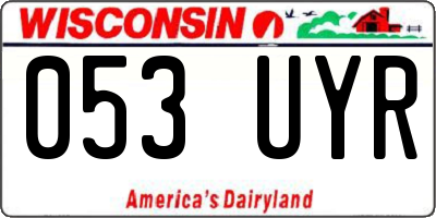 WI license plate 053UYR