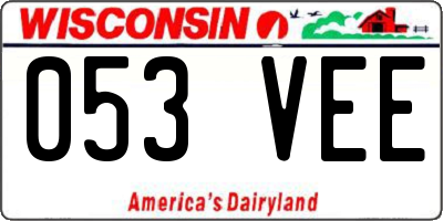 WI license plate 053VEE