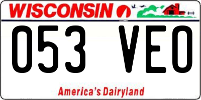WI license plate 053VEO