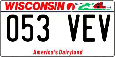 WI license plate 053VEV