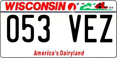 WI license plate 053VEZ