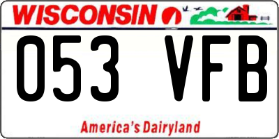 WI license plate 053VFB