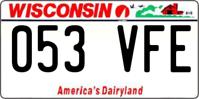 WI license plate 053VFE