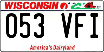 WI license plate 053VFI