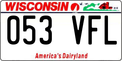 WI license plate 053VFL