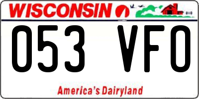 WI license plate 053VFO