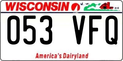 WI license plate 053VFQ