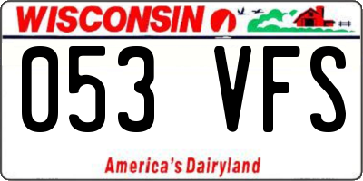 WI license plate 053VFS