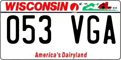 WI license plate 053VGA