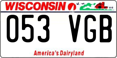WI license plate 053VGB