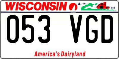WI license plate 053VGD
