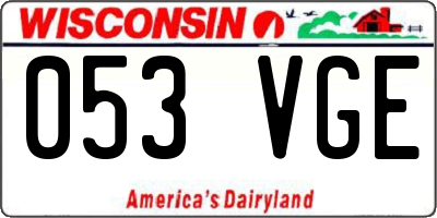WI license plate 053VGE