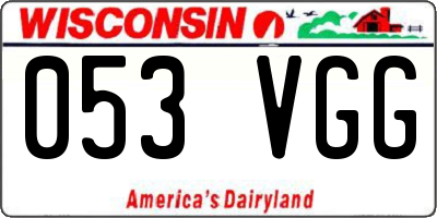 WI license plate 053VGG