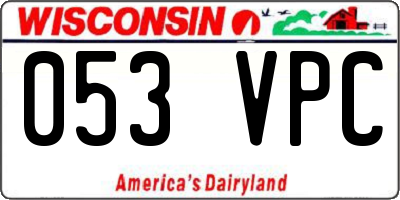 WI license plate 053VPC