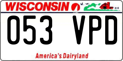 WI license plate 053VPD