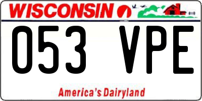 WI license plate 053VPE