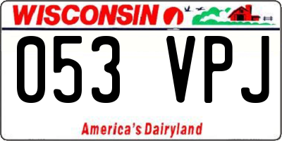 WI license plate 053VPJ
