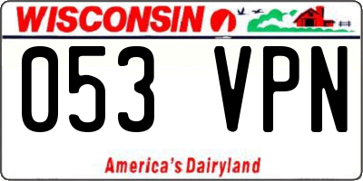 WI license plate 053VPN
