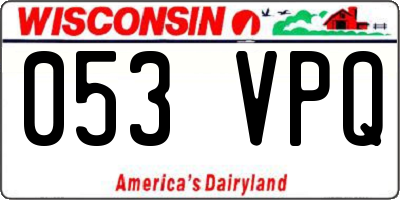 WI license plate 053VPQ
