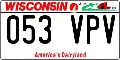 WI license plate 053VPV