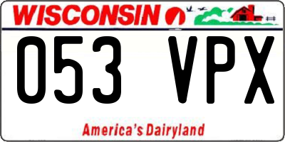 WI license plate 053VPX