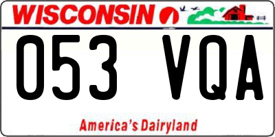 WI license plate 053VQA