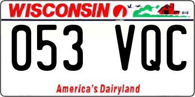 WI license plate 053VQC