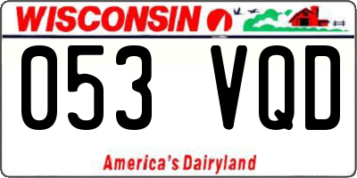 WI license plate 053VQD
