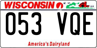 WI license plate 053VQE