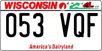 WI license plate 053VQF
