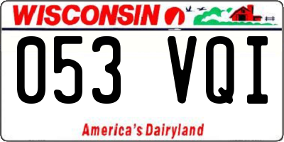 WI license plate 053VQI