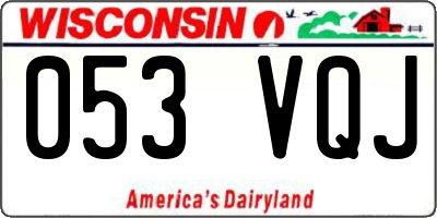 WI license plate 053VQJ
