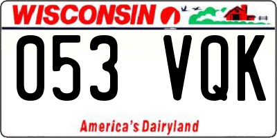 WI license plate 053VQK