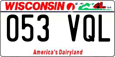 WI license plate 053VQL