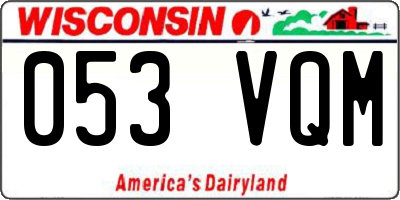 WI license plate 053VQM