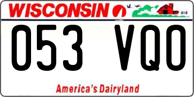 WI license plate 053VQO