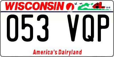 WI license plate 053VQP