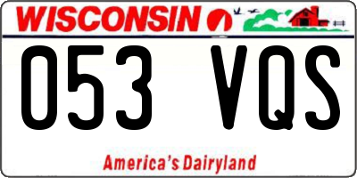 WI license plate 053VQS