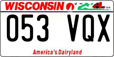 WI license plate 053VQX