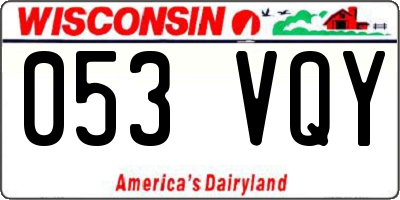 WI license plate 053VQY