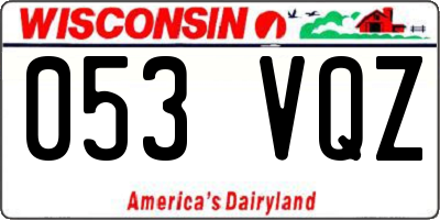 WI license plate 053VQZ