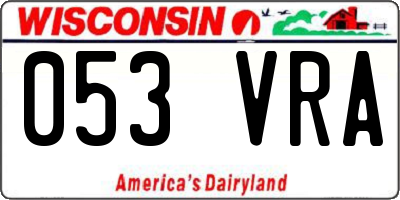 WI license plate 053VRA