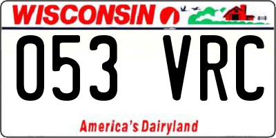WI license plate 053VRC